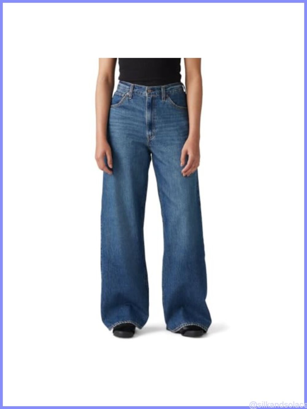 High Rise Baggy Jeans for Women Straight Leg Cotton Non-Stretch Denim